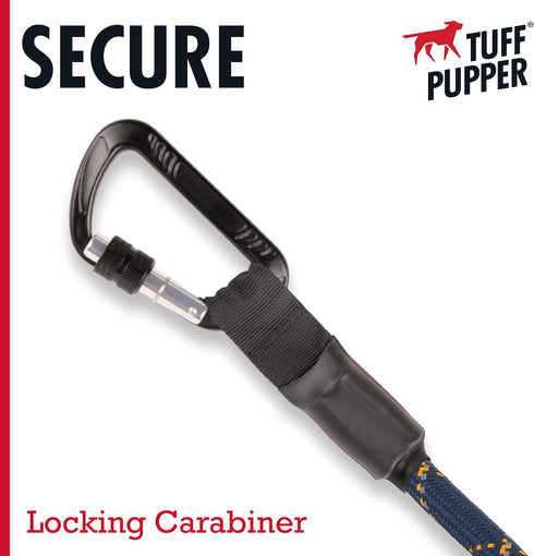 Sentry Heavy Duty Rope Dog Leash - 6 Foot Reflective Leash with Lockable Metal Carabiner for Medium & Large Dogs