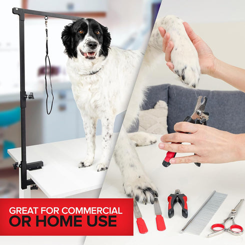 Modern Innovations Dog Grooming Arm, 12-Piece Table Arm with Clamp & Tool Kit for Small/Medium Dogs, Accessories