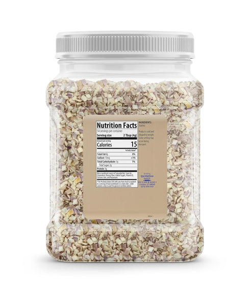 7.65 oz, Unpretentious Freeze Dried Shallots, Flavorful, Food Storage, Bulk Container