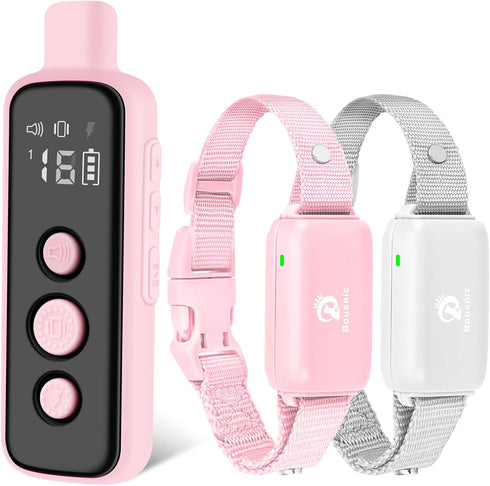 Bousnic Dog Shock Collar for 2 Dogs (8-120lbs), Waterproof Rechargeable Electric Training Collar with Remote, Beep