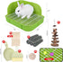 RUBYHOME Rabbit Litter Box Toilet, Plastic Square Cage Box for Small Animals, 11.4 Inches (Green)