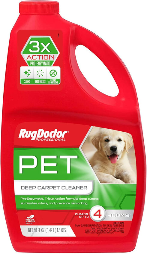 Rug Doctor Triple Action Deep Carpet Cleaner for Pet Stains, Eliminates Odors & Prevents Re-Marking, 48 oz