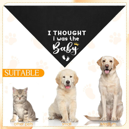 2 Pack Pregnancy Announcement Dog Bandanas, Gender Reveal Pet Scarf Cute Adjustable Reversible Triangle Bandana