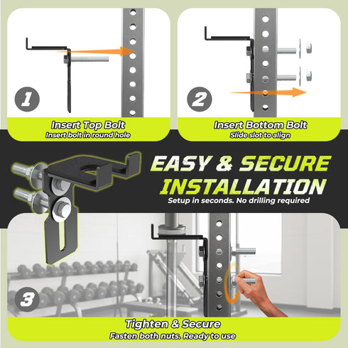 Lights Mountain 2x2 2x3 3x3 5/81 M14 Universal Barbell Holder for Power Rack, Fits / / Rack Uprights, Fits Holes