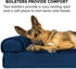 Furhaven Orthopedic Dog Bed for Large/Medium Dogs, Removable Bolsters & Washable Cover, Plush Velvet L Shaped Chaise,