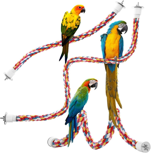 Bird Rope Perches, Parrot Toys, 21 Inches Rope Bungee Bird Toy, 1 Pack
