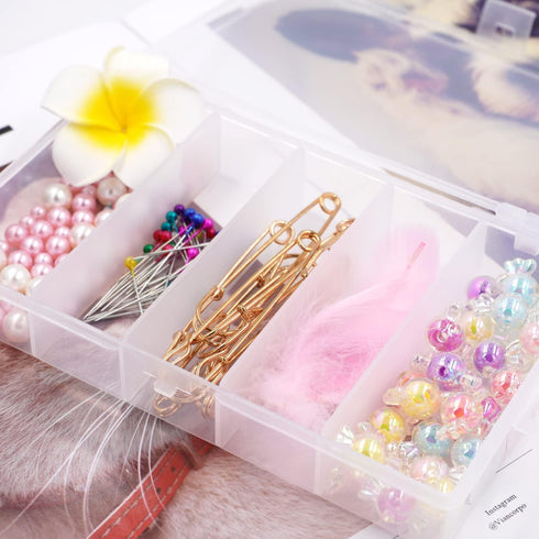 Honbay Clear Visible Plastic Fishing Tackle Storage Box - Jewelry Making Findings Organizer (M: 7"x4.3"x1.2")