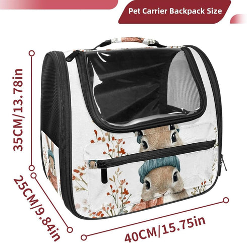 Portable Pet Carrier for Small Dogs and Cats with Safety Zippers - Stylish Bunny Design