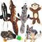Jalousie 5 Pack Dog Squeaky Toys, Three No Stuffing and Two Plush with Stuffing for Dogs