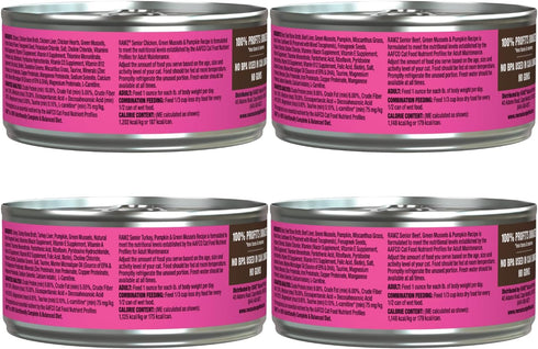 '-12 Pack Pack -4 (5.5 oz Rawz Natural Premium Pate Canned Wet Food for Senior Cats Cans Variety Flavor Bundle Flavors