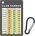 Golf Club Range Chart Card, Easy Carry Credit Card Size, Sturdy Golf Yardage Card for Seasoned Golfers