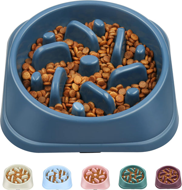 UPSKY Slow Feeder Small Dog Puzzle Bowl Feeder, Anti-Slip, Anti-Bloat, Anti-Choking - Deep Blue