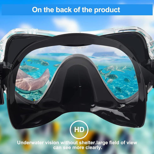 Professional Snorkel Diving Mask, Ultra Clear Lens with Wide View Tempered Glass Goggles, Anti-Leakage Scuba Mask