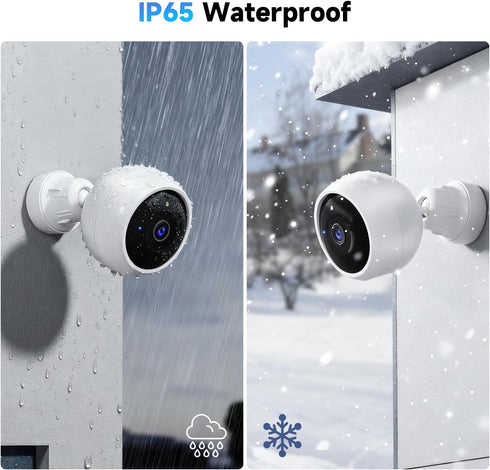Generic 2K 2-Way 2 Pack Security Cameras Wireless Outdoor, Indoor Battery Powered WiFi Camera for Home Security, Color