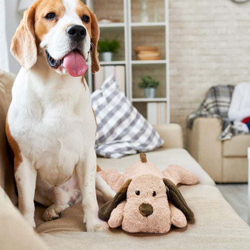 Puppy Heartbeat Toy for Anxiety Relief, Behavioral Aid Toy for Puppies, Sleep Aid Separation Anxiety Soother, Brown