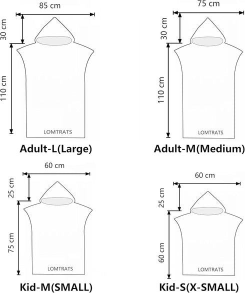 LOMTRATS Kids,Swimming Quick Dry Surf Poncho Changing Towel Robe Hoodie for Beach Surfing Diving Home Hot Springs