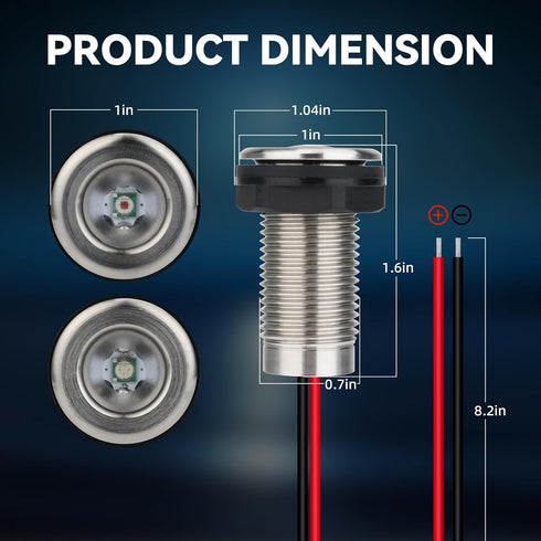 IP68 Boat Navigation Lights, Marine Boat Nav Lights, Red and Green Bow Lighting, Night Fishing Lights, Deck Lights