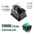 QTEATAK KCD4 2Pcs DC 12V-24V 30A DPST 4-Pin 2 Position ON/Off Boat Rocker Toggle Switch with Green LED Light