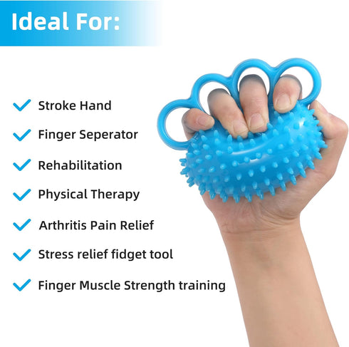 Hand Exercise Ball Finger Therapy Ball for Grip Strengthening, Flexibility Improvement, Stress Relief Trainer