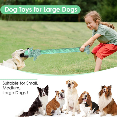 Large Interactive Squeaky Dog Toys - Tough Plush Tug-of-War Toy, Cute Chewable Plaything for Small, Medium & Large Dogs
