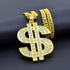 FUNKA Gold Chain Dog Collar - Adjustable Cuban Link Necklace with Crystal Dollar Sign Pendant for Cute Fashion Pet