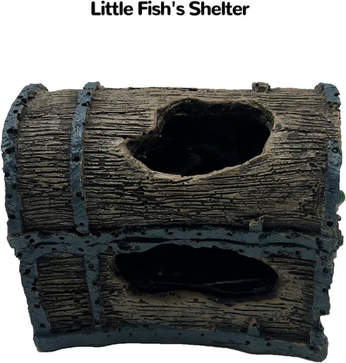 Fish Tank Decorations, Treasure Chest Aquarium Ornament for Small Tank