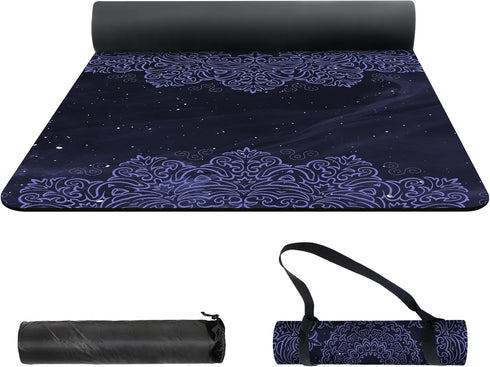 nuveti Extra Thick TPE Yoga Mat - Non Slip Fitness Exercise Mat with Carrying Bag, 72"x24" for Yoga & Pilates