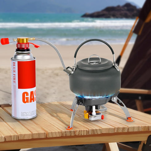 WADEO 7200W Windproof Camping Stove: Portable Gas Stove with Piezo Ignition, Carry Case for Outdoor Hiking