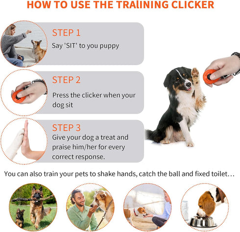 Frienda 9 Pieces Dog Training Clicker with Wrist Strap for Behavioral Training Dogs Cats Birds