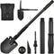Survival Folding Shovel (28.3'') Camping Multitool with Pickaxe, Compass, Whistle, Molle Bag for Emergency