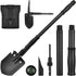 Survival Folding Shovel (28.3'') Camping Multitool with Pickaxe, Compass, Whistle, Molle Bag for Emergency