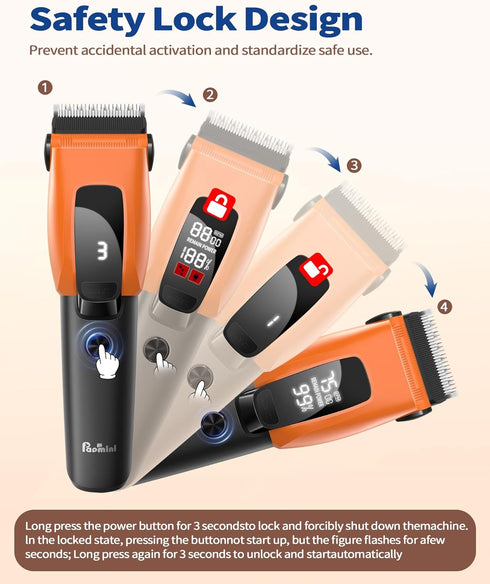Dog Grooming Kit for Heavy Thick Hair & Coats, 3 in 1 Rechargeable Cordless Pet Shaver with Storage Box, Quiet Trimmer