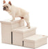Love's Cabin 3-Step Dog Stairs with Storage, Adjustable Foldable Ramp for Small Medium Large Dogs, Beige