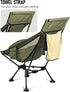 WildCall Lightweight Folding High Back Camping Chair with Head Support, Compact Beach Chair with Anti-Sinking Large