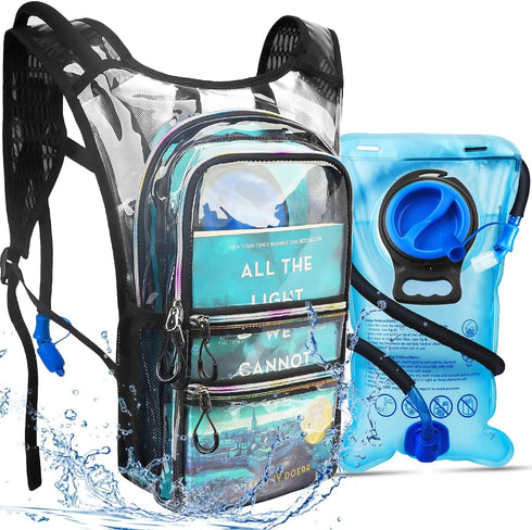 Hydration Pack, Lightweight Water Backpack with 3L Bladder, Essential for Rave, Hiking, Biking, Running
