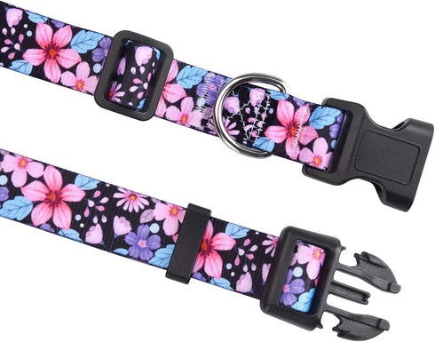 Dog Collar for Small Dogs, Soft Comfy Pet Collar, Floral Pattern for Boy Girl Puppy Dogs (Floral A, S)