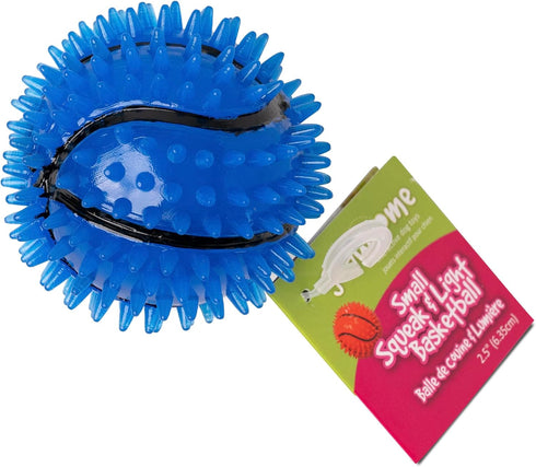 Gnawsome Dog Toys - 2.5-Inch Spiky Squeaker Basketball - Small - Durable, 100% BPA-Free, Assorted Colors