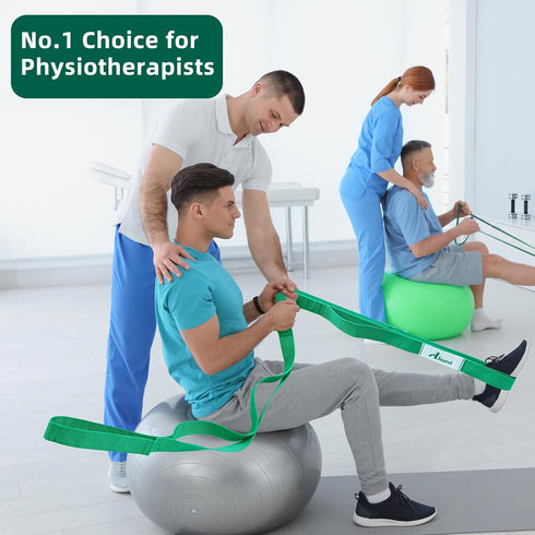 Stretching Strap Yoga Strap for Physical Therapy - 10 Loops Non-Elastic Stretch Strap for Pilates and Exercise