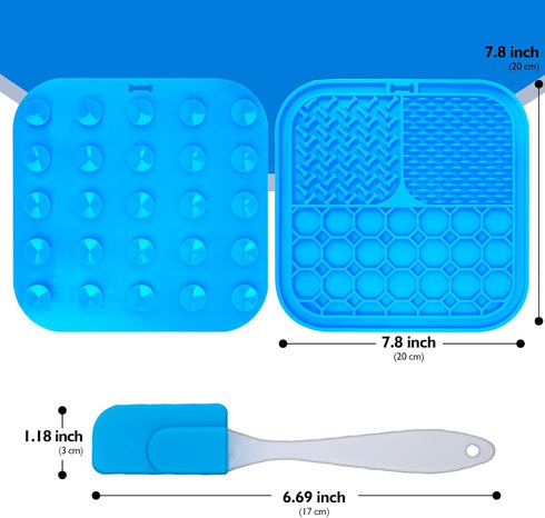 2 PCS Lick Mat for Dogs, Slow Feeder Licking Pad with Suction Cups for Treats, Bathing, Grooming, Training