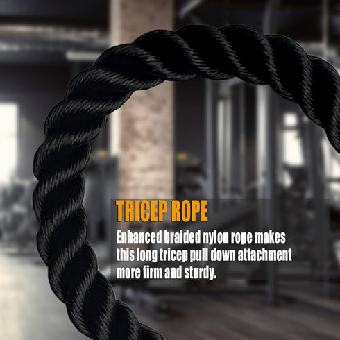 KORIKAHM Long Tricep Rope, 47-63 Inch Cable Attachment for Home Gym Pulley System