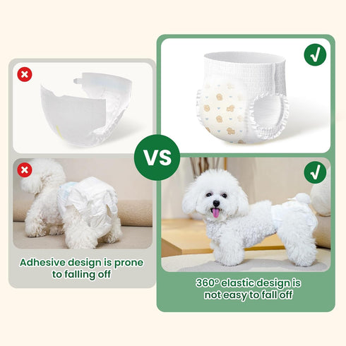 360Leak-Proof 10PCS) Disposable Dog Diapers Female, Full Wrap Stretchy Waist, Highly Absorbent Diapers for Female Dog