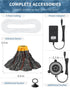 Uniclife Aquarium Volcano Ornament Kit with Air Stone Bubbler and Red LED Light for Fish Tank Decoration