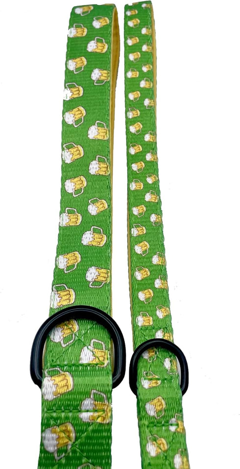 Dog Leash Green Beer - Durable Nylon Material - Premium Quality Leash for Dogs - Cute Dog Leash in Two Sizes