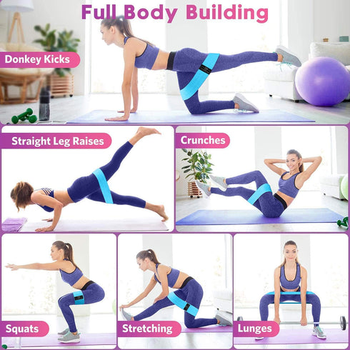 Resistance Bands - 3 Set Exercise Workout Bands for Women and Men, Stretch Bands for Booty Legs