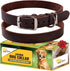 ADITYNA Classic Style Leather Dog Collar for Small Dogs, Soft and Strong, Heavy Duty Top-Grain Leather (S, Neck: 12-16