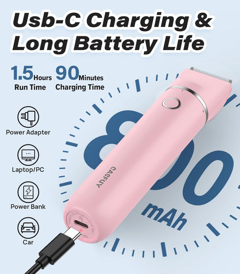 Trimmer Trimming Casfuy Cordless Dog Paw - Low Noise Small Dog Clippers with Double Blades USB Rechargeable Grooming