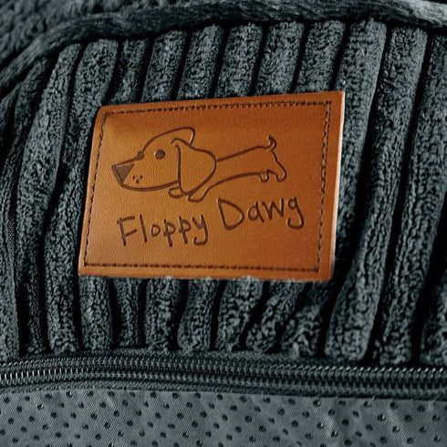 Floppy Dawg Large Dog Bed Replacement Cover, Removable Machine Washable for Mattress & Rectangular Pillow Beds, Gray