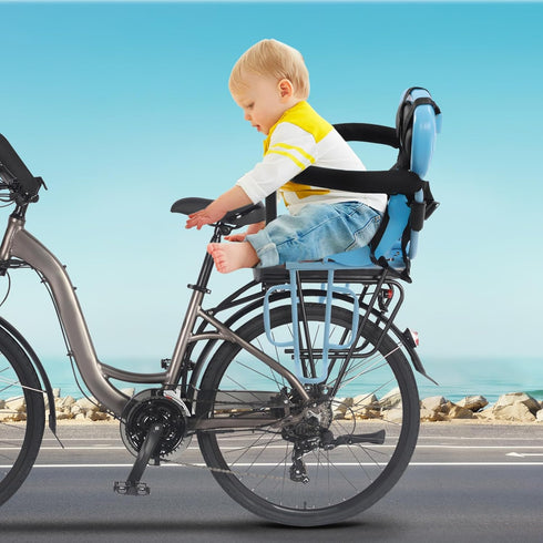 Kids Bike Seat Rear Mounted, Baby Bicycle Toddler Seats Removable Safety Back Child Carrier Bicycle Seat for Mountain