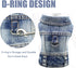 Cool Blue Denim Dog Jeans Jacket for Small Medium Dogs, Comfort Lapel Harness Vest with D-Ring for Leash