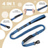 Heavy Duty Tactical Bungee Dog Leash - 4-6FT Shock Absorbing with 2 Padded Handles, Metal Carabiner Clip, Reflective